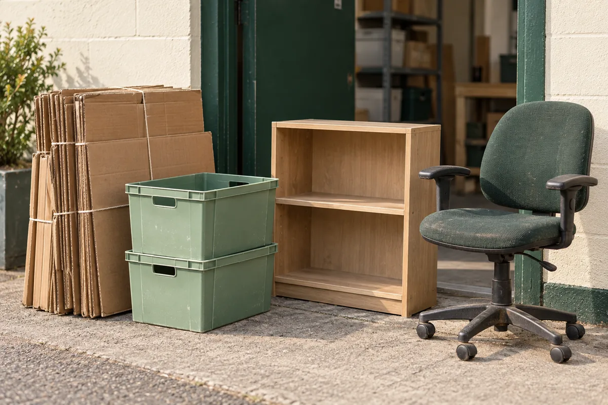 Business waste and packaging prepared for an agreed collection